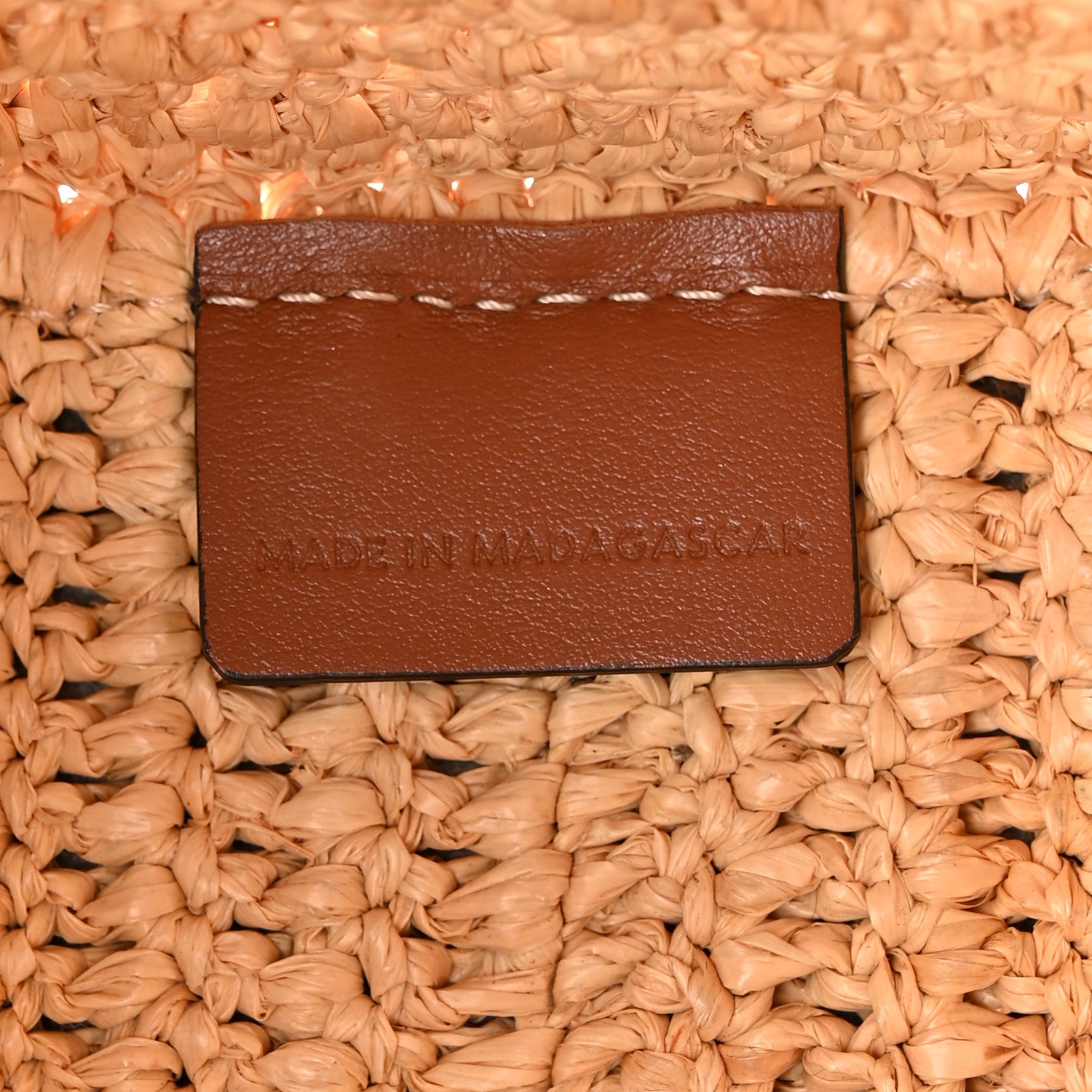 Celine Raffia Calfskin Triomphe Cube Tote Natural Black 8 of 13
