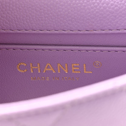Chanel Caviar Quilted Mini Rectangular Sweetheart Flap Lilac 6 of 11