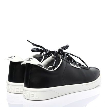 Chanel Calfskin CC Womens Sneakers 39.5 Black 3 of 4