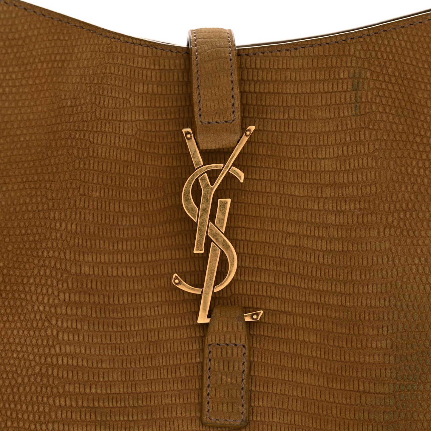 Calfskin Lizard Embossed Small Le 5 A 7 Soft Hobo Dark Pistachio