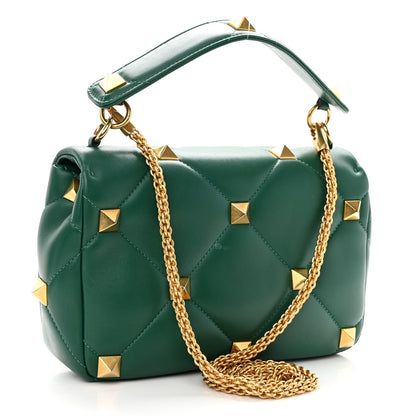 Valentino Garavani Nappa Large Roman Stud Shoulder Bag Jungle 3 of 10