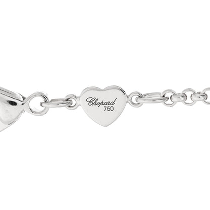 Chopard 18K White Gold Diamond Happy Hearts Chain Charm Bracelet 4 of 5