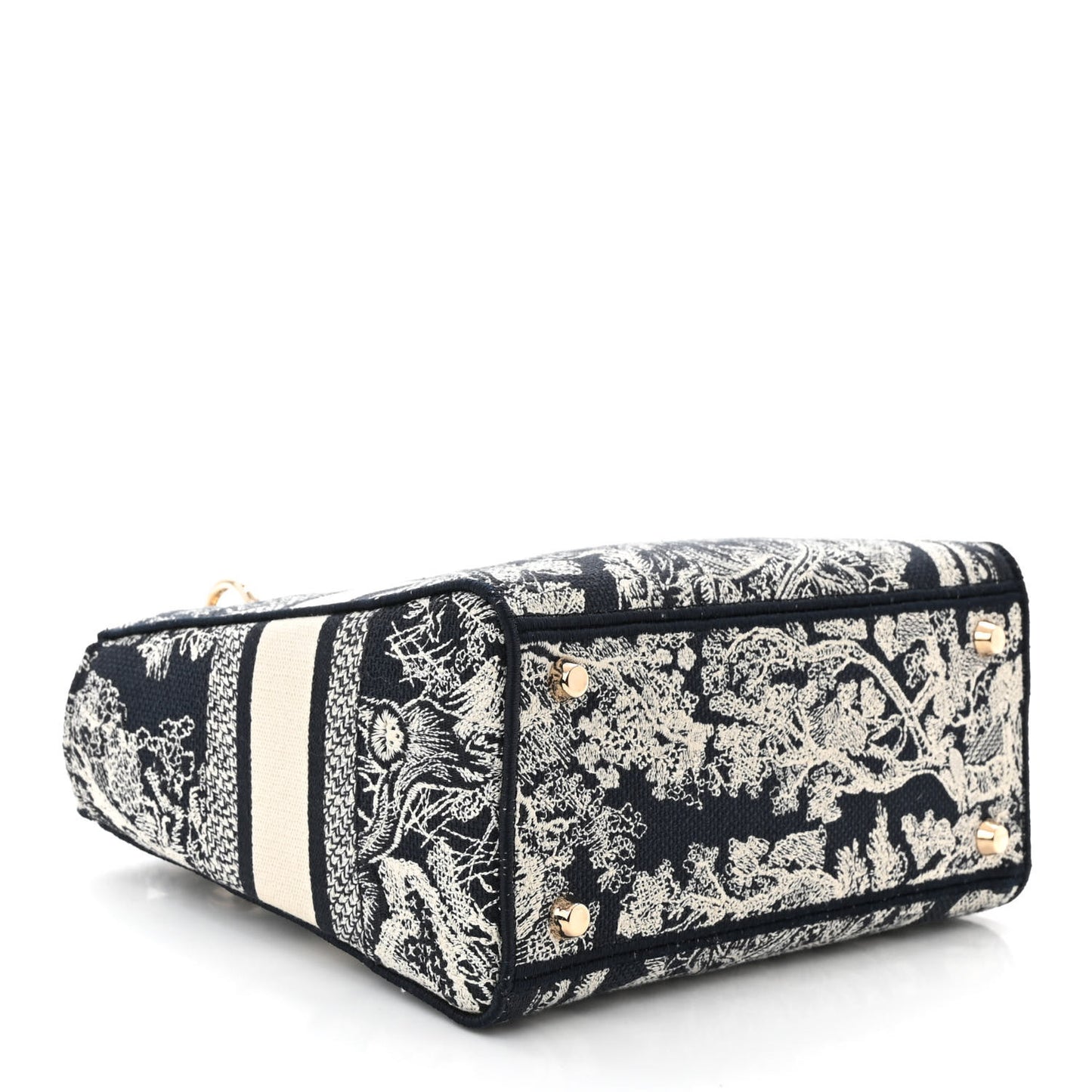 Canvas Toile De Jouy Reverse Embroidered Medium Lady D-Lite Navy