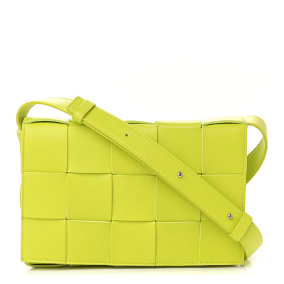Bottega Veneta Lambskin Maxi Intrecciato Cassette Crossbody Bag Acid Kiwi 1 of 10