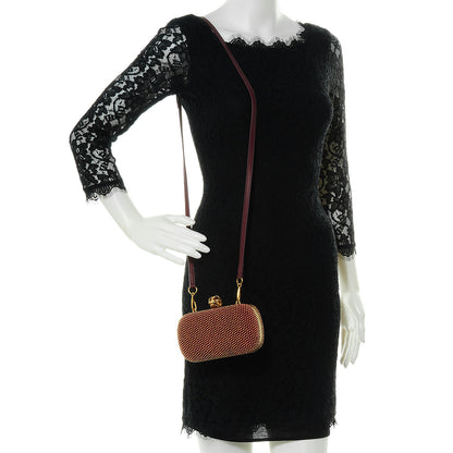 Alexander McQueen Studded Suede Skull Box Clutch Red 2 of 7