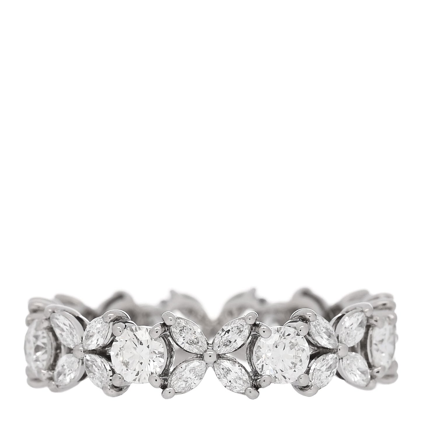 Platinum Diamond Victoria Alternating Band Ring 54 6.75