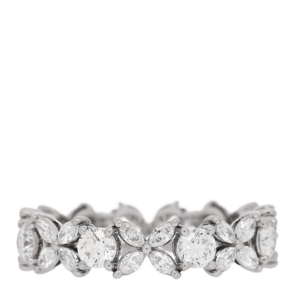 Tiffany Platinum Diamond Victoria Alternating Band Ring 54 6.75 1 of 5