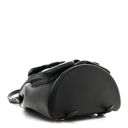 Chanel Shiny Caviar Quilted Medium Duma Pockets Drawstring Backpack Black 4 of 10