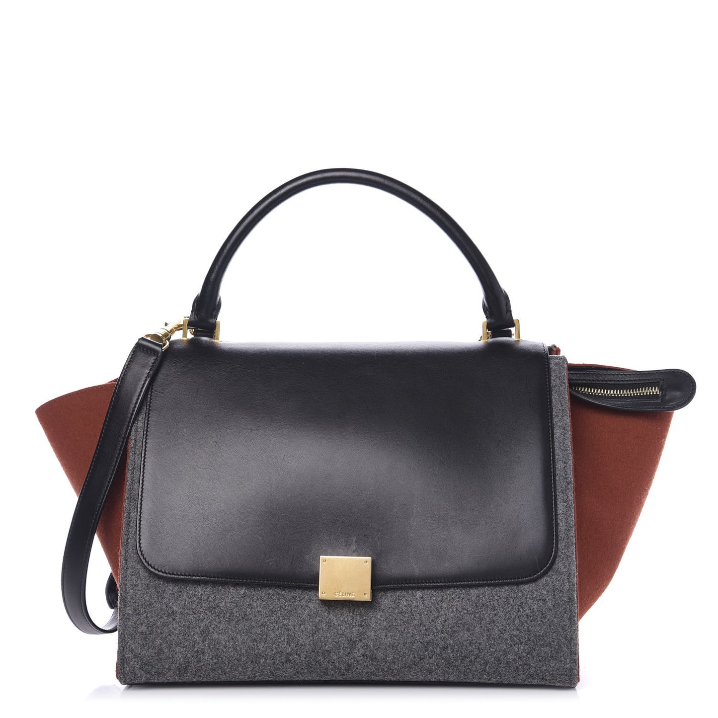 Felt Smooth Calfskin Tri-color Medium Trapeze Brick