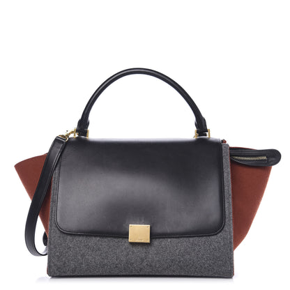 Celine Felt Smooth Calfskin Tri-color Medium Trapeze Brick 1 of 10