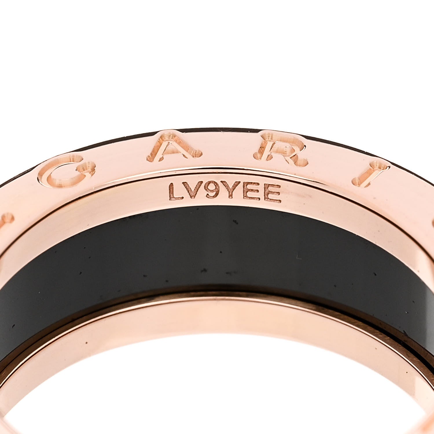 Bulgari 18K Rose Gold Black Ceramic B.Zero1 Two-Band Ring 54 7 5 of 6