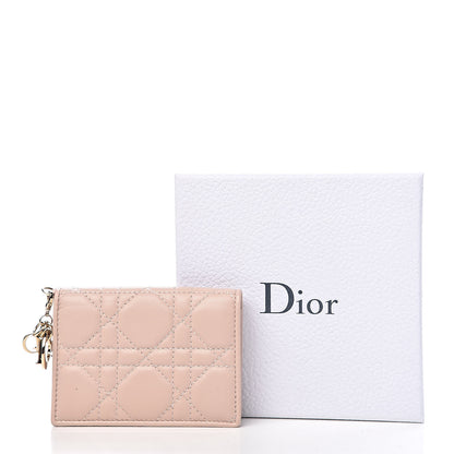 Christian Dior Lambskin Cannage Small Lady Dior Flap Card Holder Light Pink 8 of 8