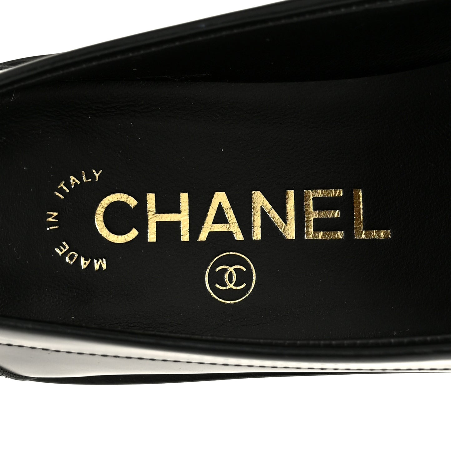 Calfskin Crystal CC Mocassin Loafers 36 Black