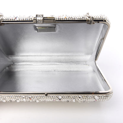 Judith Leiber Crystal Embellished Slim Slide Minaudiere Clutch Silver 5 of 12