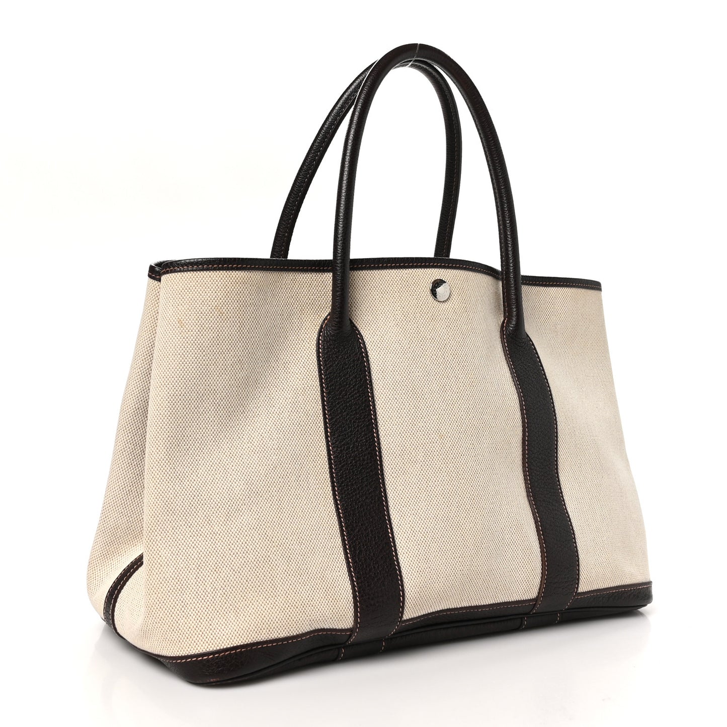 Buffle Skipper Toile Garden Party 36 MM Tote Marron Fonce