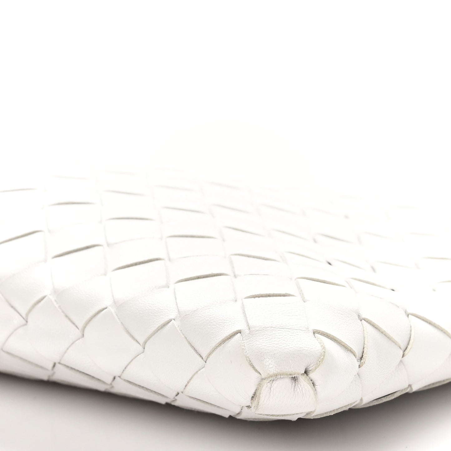 Nappa Intrecciato Medium Zip Pouch White