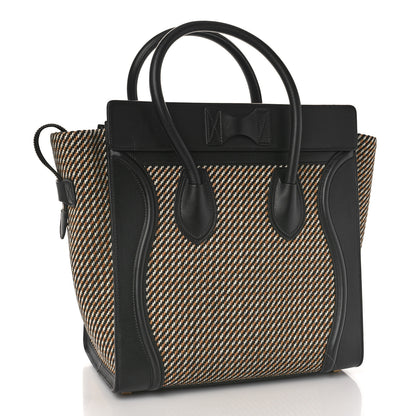 Celine Twill Smooth Calfskin Mini Luggage Dune Black 3 of 8
