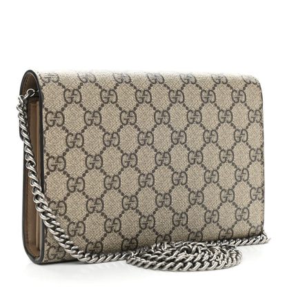 Gucci GG Supreme Monogram Mini Dionysus Chain Wallet Beige Taupe 3 of 11