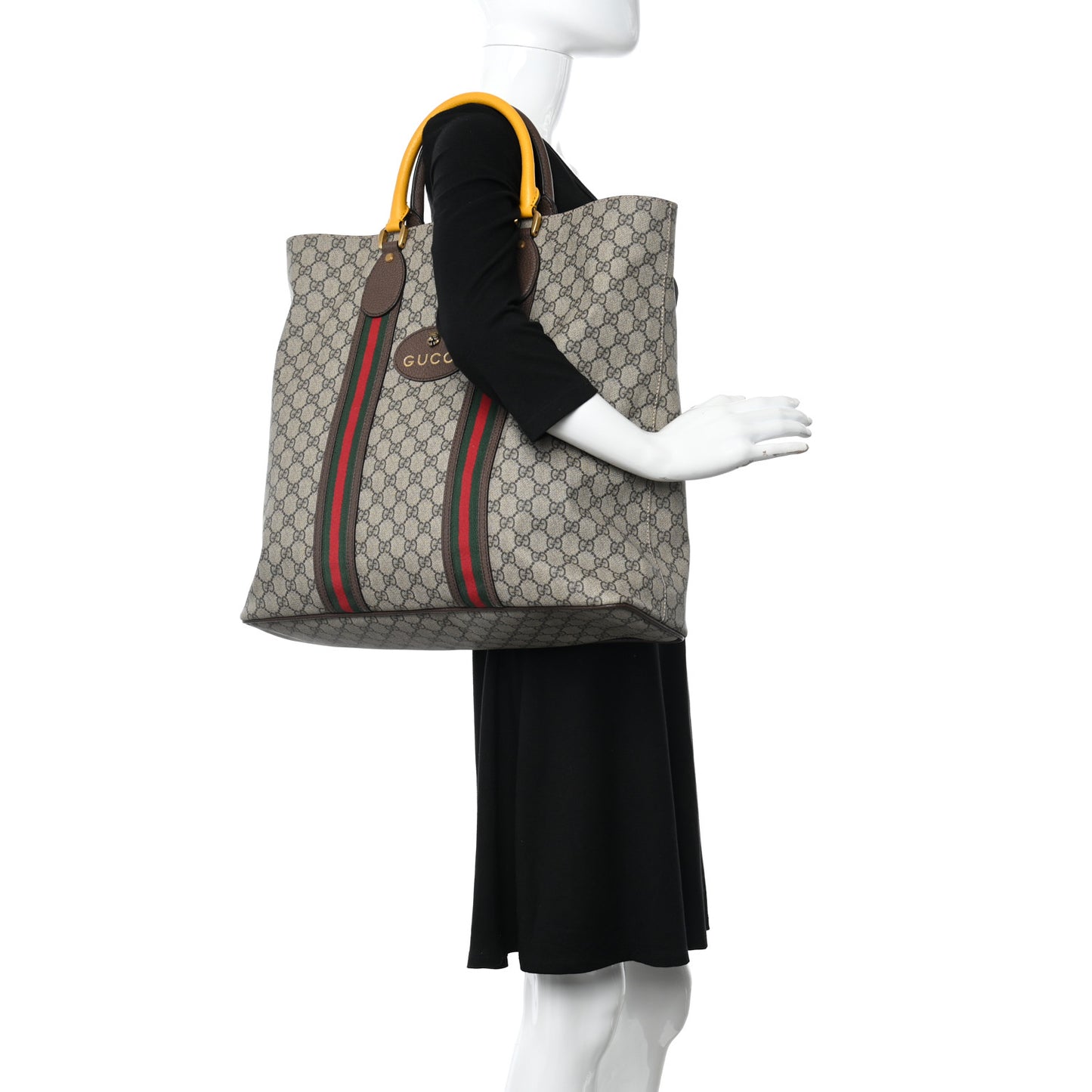 GG Supreme Monogram Web Neo Vintage Tote Beige New Acero Crop