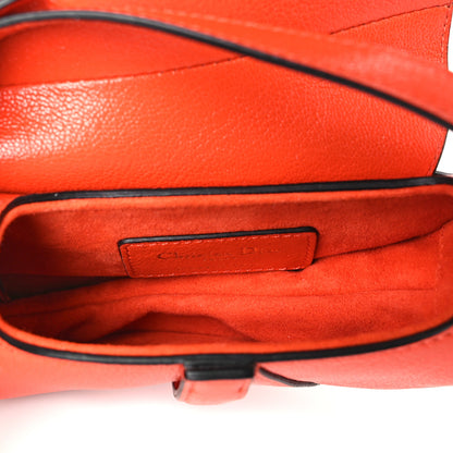 Christian Dior Goatskin Micro Saddle Bag With Strap Bright Orange 5 of 10