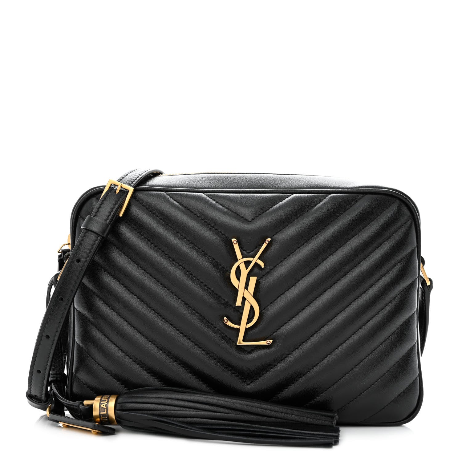Saint Laurent Calfskin Matelasse Monogram Lou Camera Bag Black 1 of 10