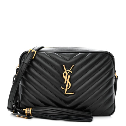 Saint Laurent Calfskin Matelasse Monogram Lou Camera Bag Black 1 of 10