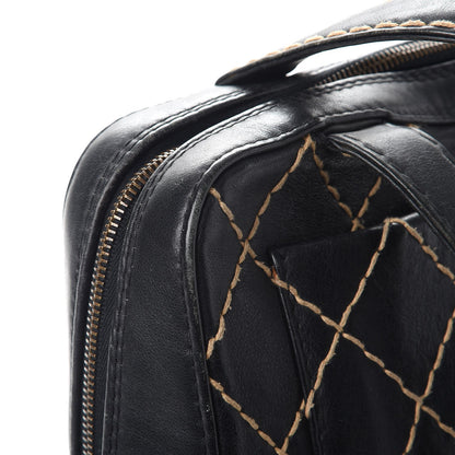 Chanel Calfskin Contrast Stitch Surpique Bowler Black 12 of 15