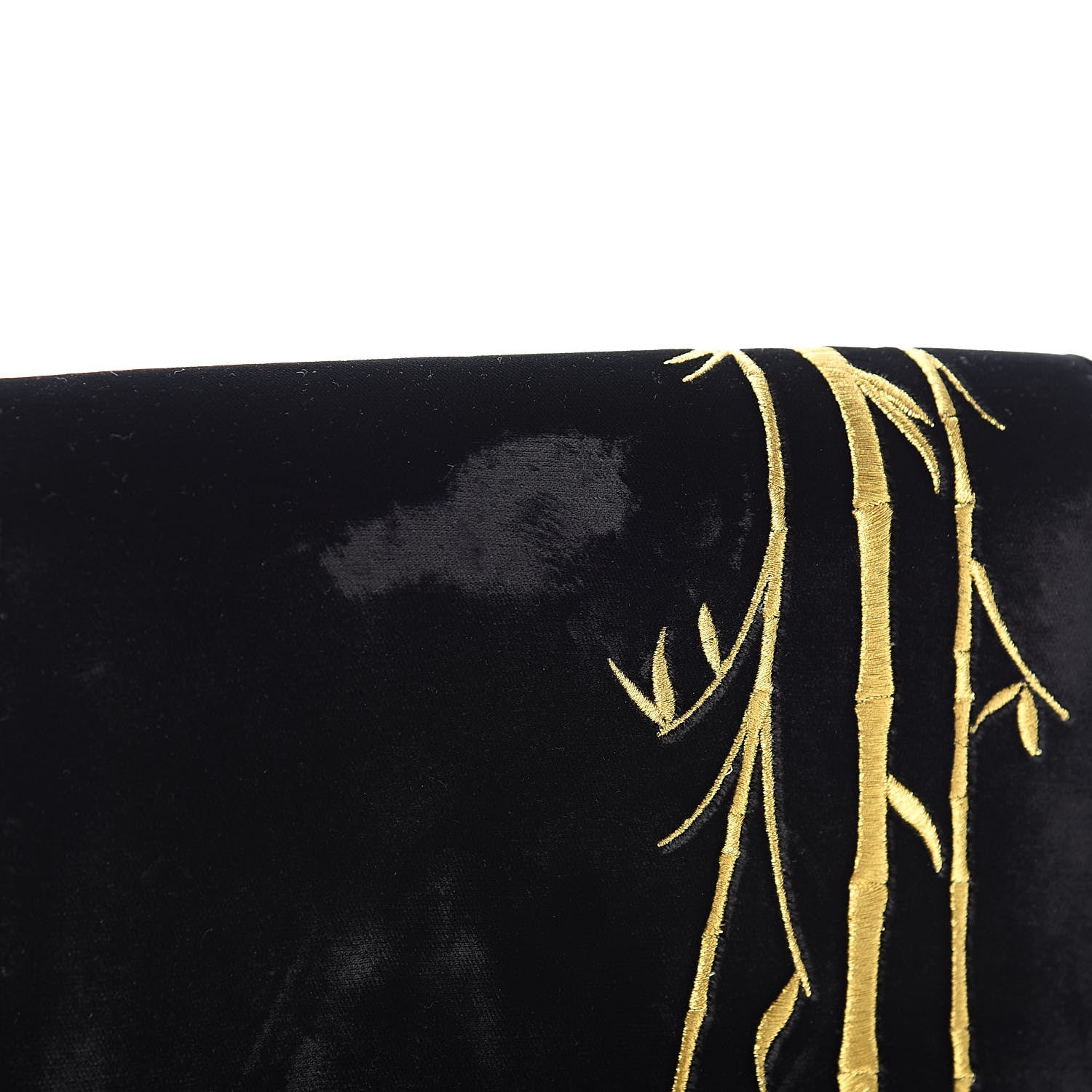 Saint Laurent Velvet Embroidered Bamboo Monogram Kate Chain Wallet Black 13 of 16