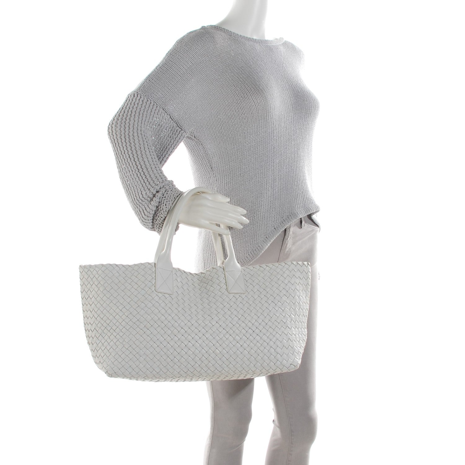 Bottega Veneta Nappa Intrecciato Medium Cabat Bianco White 2 of 8