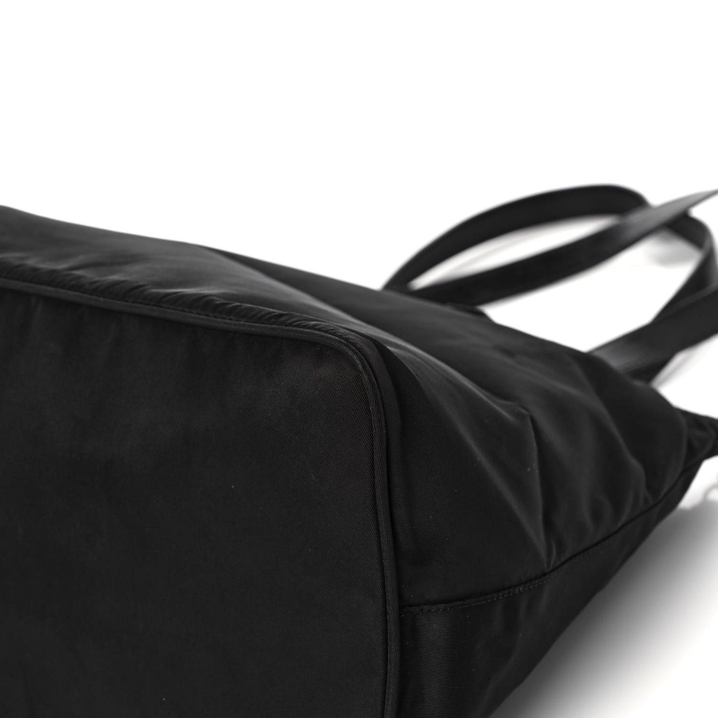 Tessuto Nylon Calfskin Shopping Tote Black