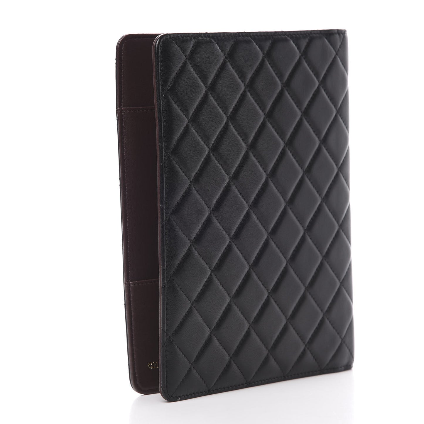 Lambskin Quilted Large Agenda Cover Black