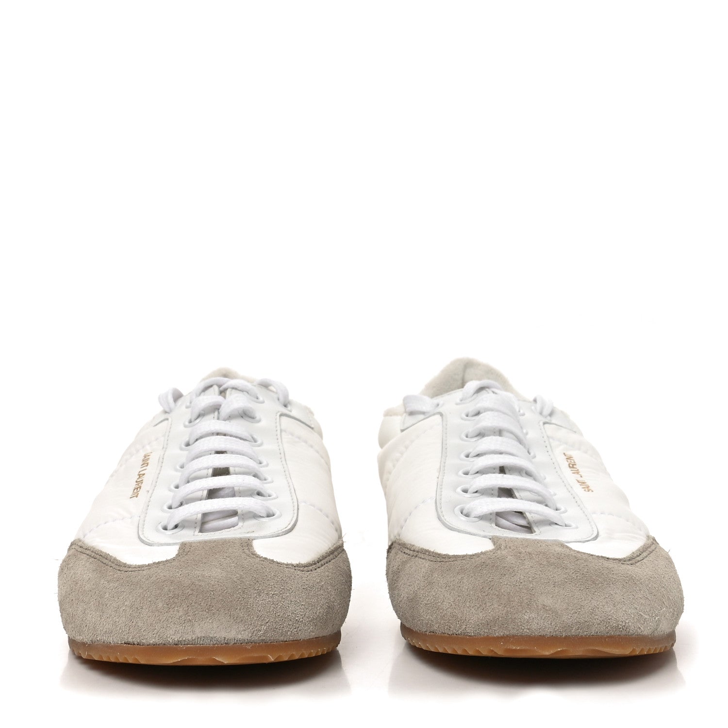 Saint Laurent Suede Nylon Aston Sneakers 40 White Green 3 of 8