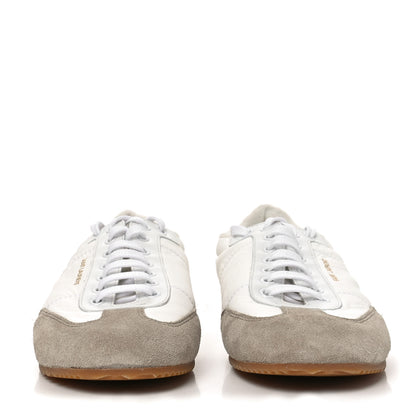 Saint Laurent Suede Nylon Aston Sneakers 40 White Green 3 of 8
