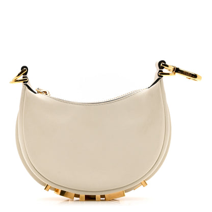 Fendi Vitello Grace Matte Nano Fendigraphy Hobo Charm White Ice 1 of 7
