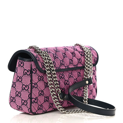 Gucci Monogram Multicolor Matelasse Diagonal Small GG Marmont Shoulder Bag Pink Blue 2 of 11