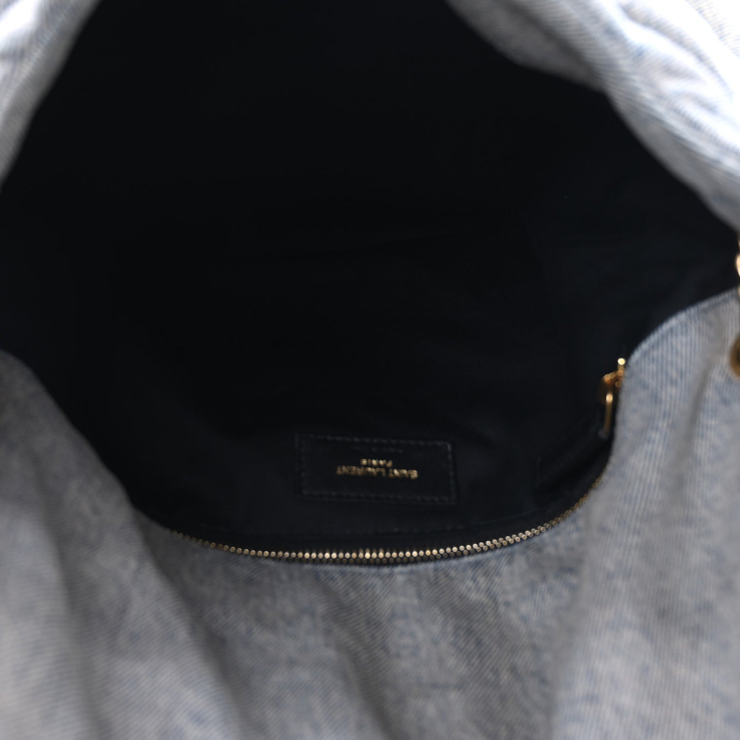 Denim Quilted Medium Loulou Puffer Monogram Chain Satchel Azur