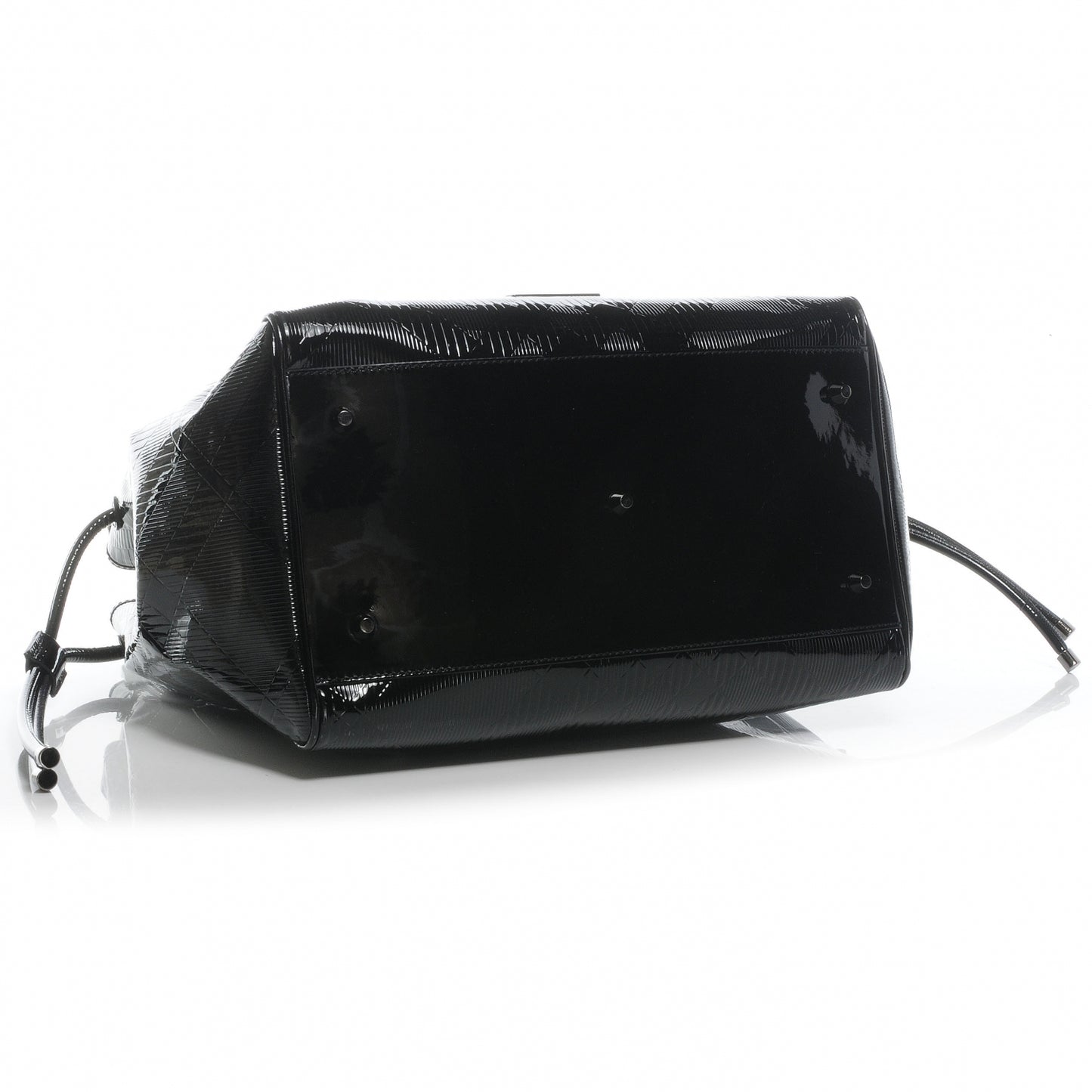 Patent Check Embossed Tote Black
