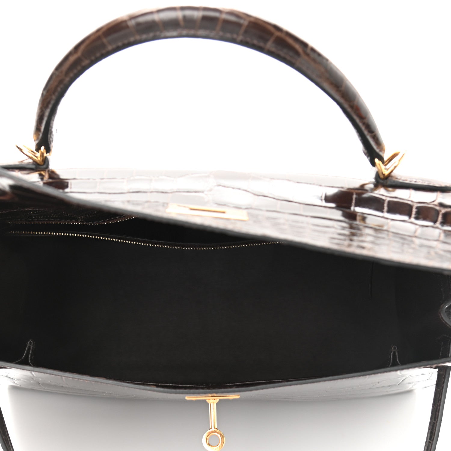 Hermes Shiny Crocodile Kelly Sellier 32 Havane 5 of 13