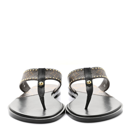 Louis Vuitton Monogram Sunny Flat Thong Sandals 35 Black 2 of 9