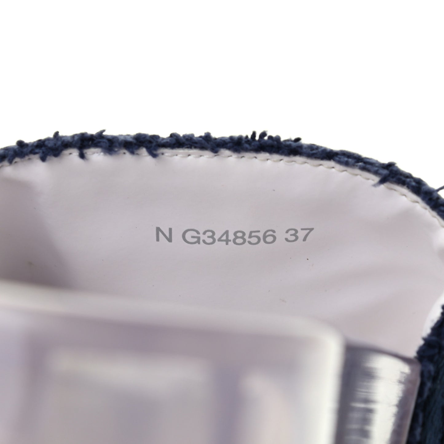 PVC Transparent Fabric CC Flat Slide Sandals 37 Navy