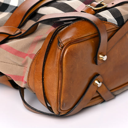 Burberry House Check Bridle Calfskin Medium Gosford Hobo Dark Tan 10 of 17