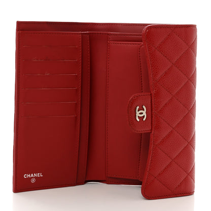 Chanel Caviar Quilted Long Flap Wallet Dark Red 5 of 8