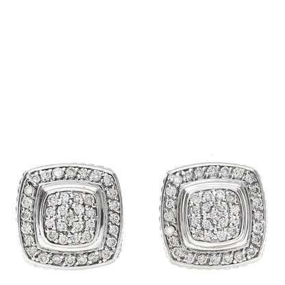David Yurman Sterling Silver Diamond 7mm Pave Albion Earrings 1 of 4