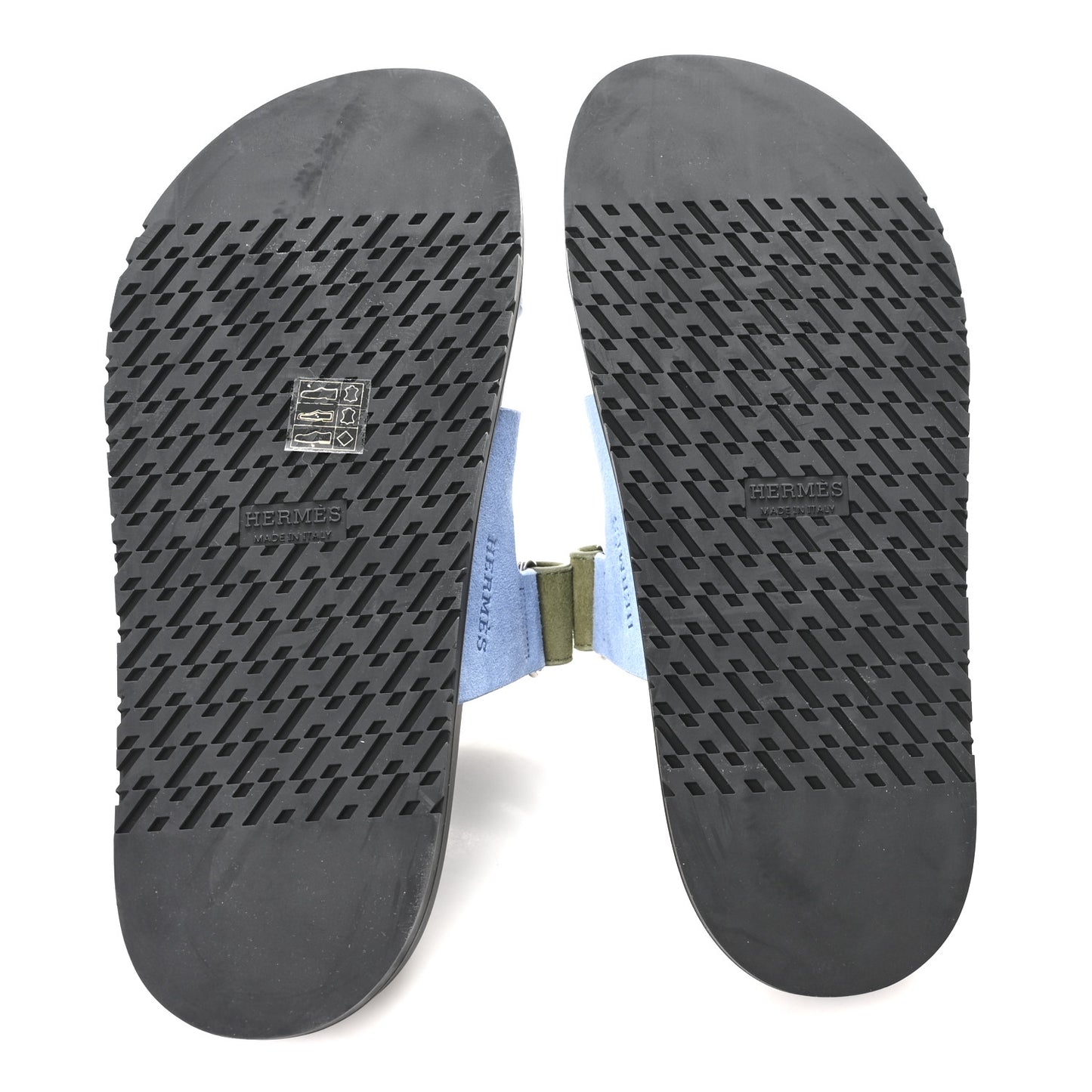 Suede Goatskin Womens Chypre Sandals 39 Bleu Cameo Vert