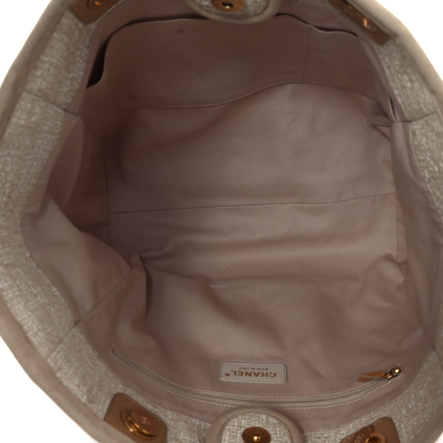 Lurex Boucle Small Deauville Tote Ivory