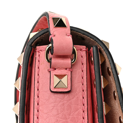 Valentino Garavani Pebbled Calfskin Rockstud Flap Crossbody Bag Paradise Rose 11 of 11