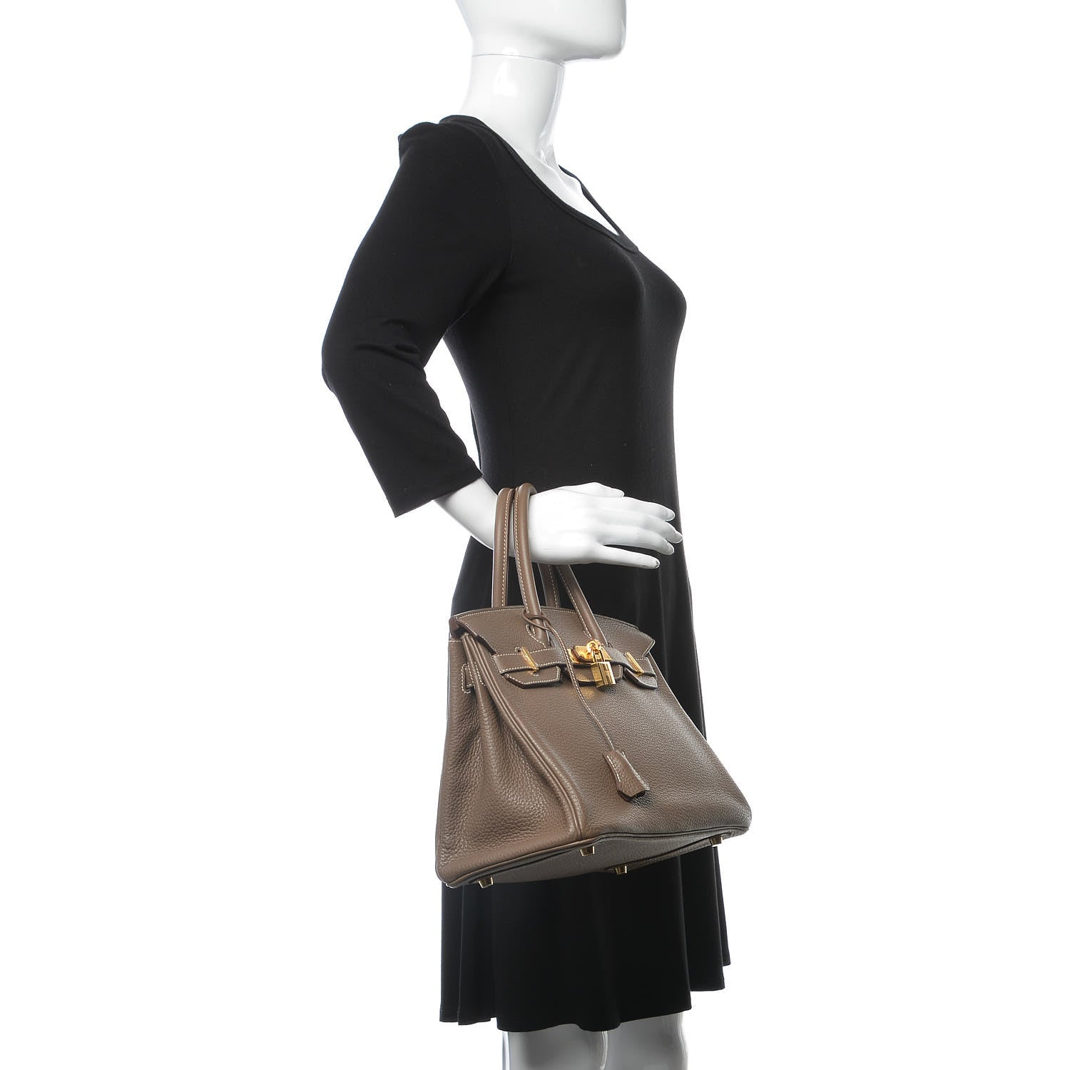 Hermes Taurillon Clemence Birkin 30 Etoupe 2 of 32