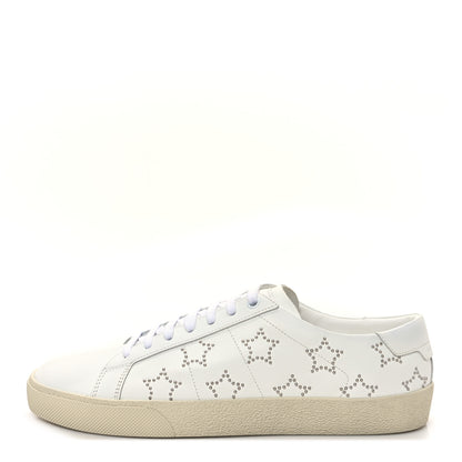 Saint Laurent Calfskin Studded Star Court Sneakers 41 White 1 of 9