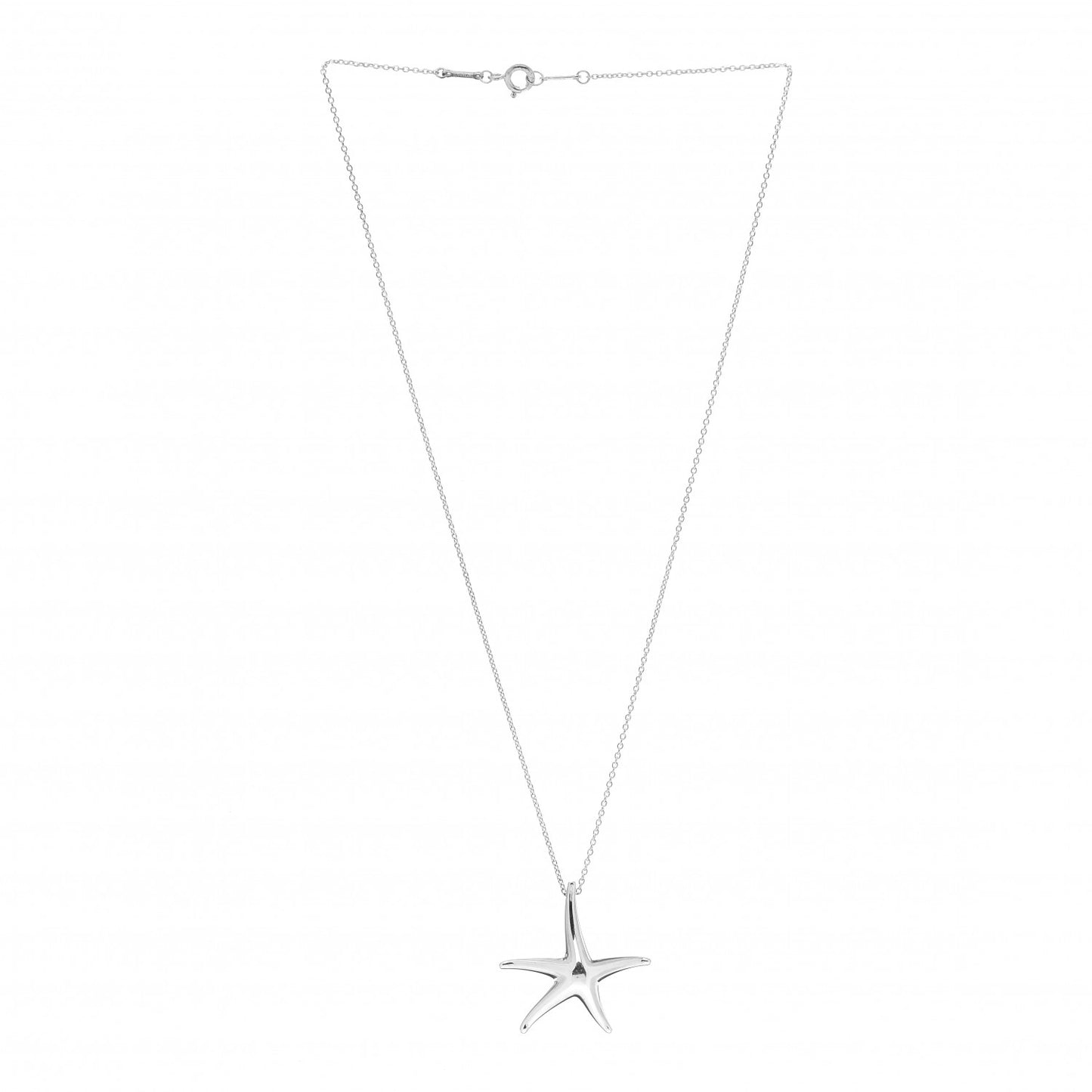 Sterling Silver 28mm Elsa Peretti Starfish Pendant Necklace