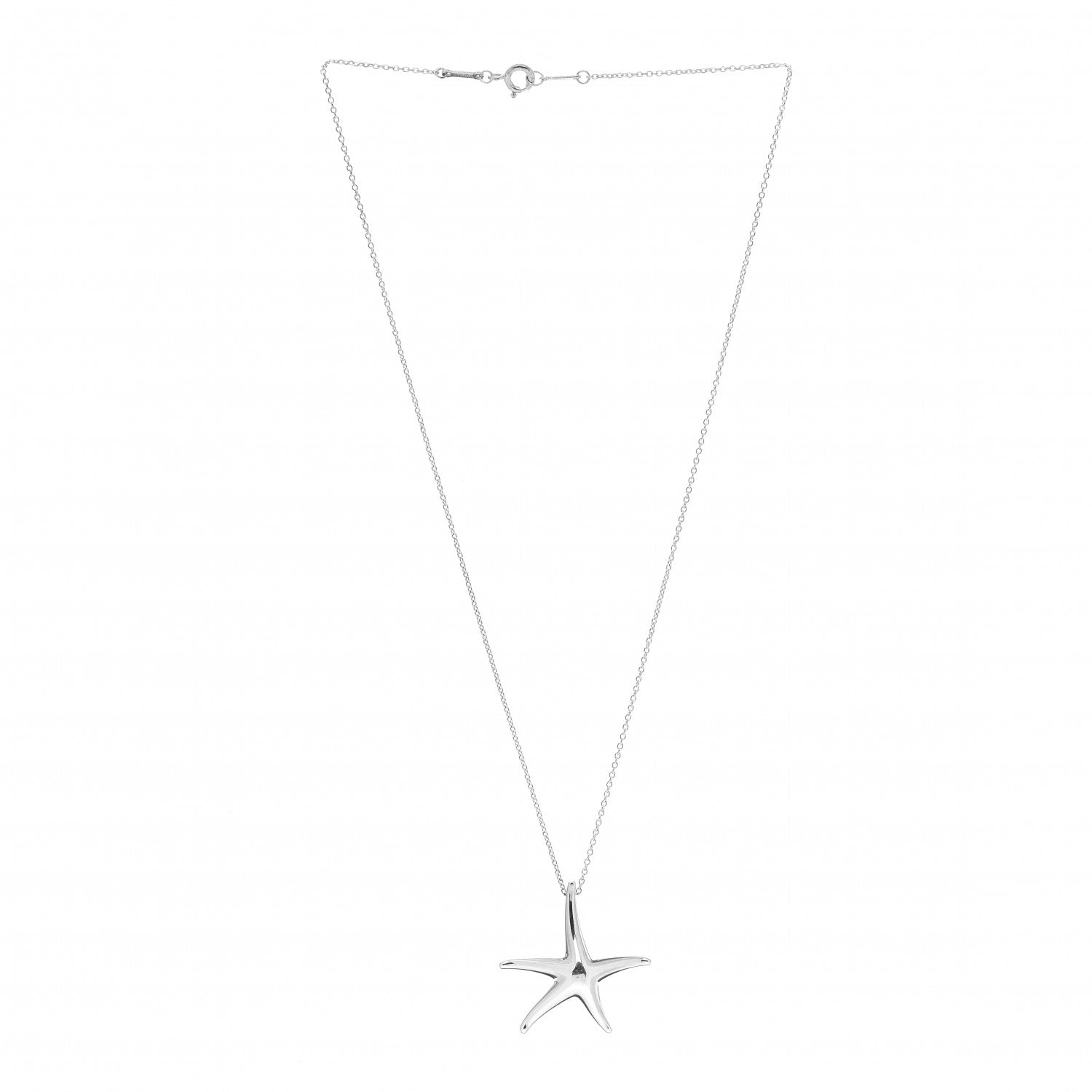 Tiffany Sterling Silver 28mm Elsa Peretti Starfish Pendant Necklace 2 of 4